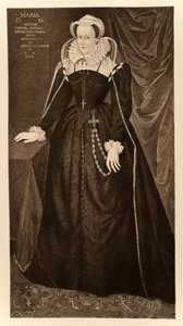 Maria Rainha dos Escoceses (1542-1587), de Jaime I e VI, impressa por Manzi Joyant & Co. Paris, 1904 (colotipo) de English School