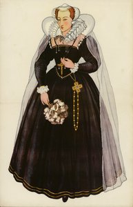 Mary Queen of Scots (cor litho) de English School