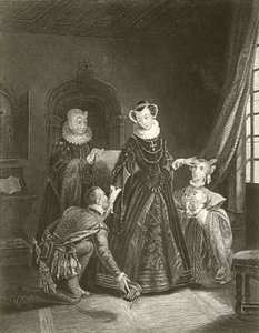 Maria Rainha dos Escoceses no Castelo de Lochleven de English School