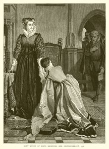 Maria Rainha dos Escoceses recebendo sua sentença de morte, 1557 de English School