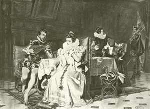 Mary Stuart e Rizzio (gravura) de English School