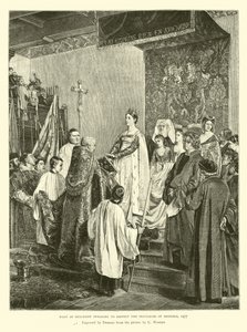 Maria da Borgonha jurando respeitar os privilégios de Bruxelas, 1477 de English School