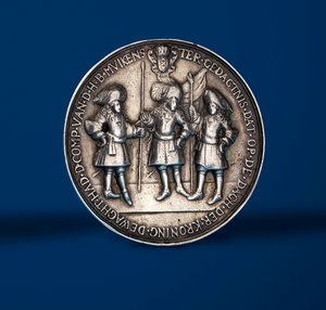 Medalha comemorativa das festividades de coroação de Guilherme e Maria em Amsterdã, 1869 (prata) (reverso de 419.671)
