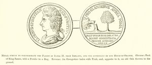 Medalha atingida para comemorar o vôo de James II de English School