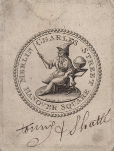 Medalhão rotulado Merlin Charles Street, Hanover Square; Torre Milton F de English School