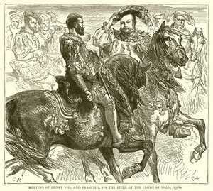 Encontro de Henrique VIII e Francisco I no Campo do Pano de Ouro, 1520 de English School