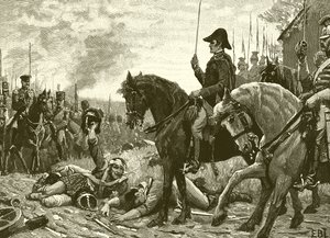 Reunião de Wellington e Blucher após a batalha de Waterloo