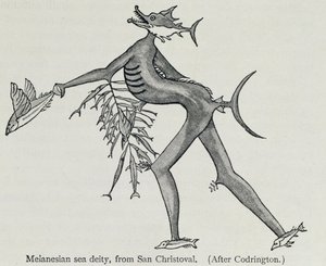 Divindade do mar da Melanésia, de &39;The History of Mankind&39;, Vol. 1, do Prof. Friedrich Ratzel, 1896 de English School