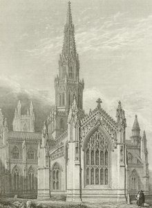 Melrose Abbey, restaurada de English School