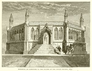 Memorial em Cawnpore às vítimas do motim indiano, 1857 de English School