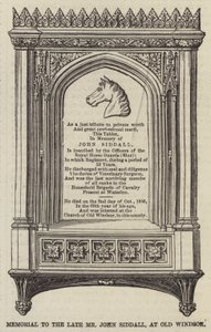 Memorial ao falecido Sr. John Siddall, em Old Windsor (gravura) de English School