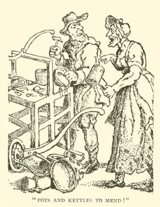 Caixas e chaleiras (xilogravura) de English School