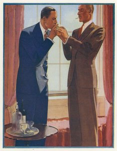 Roupa de homem: Fatos de banho (litografia a cores) de English School
