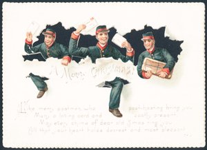 Carteiros alegres, cartão de Natal de English School