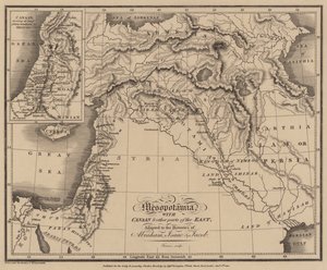 Mesopotâmia com Canaã e outras partes do Oriente, adaptada às histórias de Abraão, Isaac e Jacó (gravura) de English School