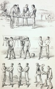 Métodos para Levar Pessoas Feridas, c.1890 de English School