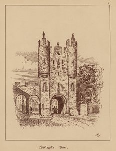 Micklegate Bar (litografia) de English School