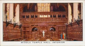 Middle Temple Hall, Interior (litografia a cores) de English School