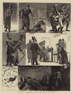 Esboços da meia-noite da vida, por um prisioneiro (gravura) de English School