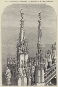 Catedral de Milão, Pináculos e Porção da Fortaleza Voadora (gravura) de English School
