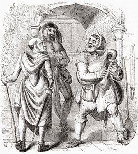 Miller, Manciple and Reeve, de Old England: A Pictorial Museum, pub. 1847 de English School