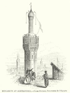 Minaretes em Alexandria (gravura) de English School