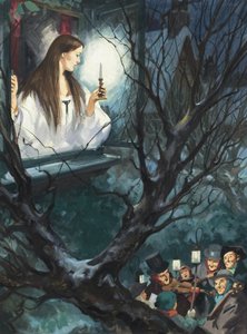 Miss Fancy, de "Under the Greenwood Tree", de Thomas Hardy (1840-1928) (guache sobre papel) de English School