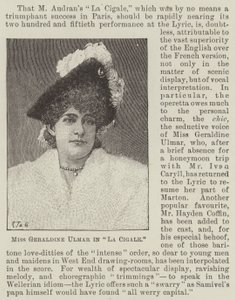 Miss Geraldine Ulmer em "La Cigale" (gravura) de English School