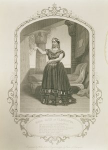 Miss Glyn como Cleópatra, Ato II Cena 5, em Antônio e Cleópatra por William Shakespeare (1564-1616) gravado por George Hollis (1792-1842) de um daguerreótipo de Paine of Islington de English School