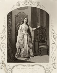 Senhorita Vandenhoff como Julieta, Ato III Cena 1 de Romeu e Julieta, de um daguerreótipo, pub. de John Tallis & Co. de English School