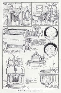 Aparelho de lavandaria moderno (litho) de English School