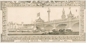 Momento da London Bridge, inaugurado em 1 de agosto de 1831 de English School