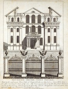 Monmouth House, Soho Square, publicado por N. Smith, Gt Mays Edifícios, 11 de janeiro de 1791 de English School