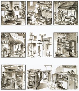 Montagem de fotos de fornos e fogões de English School