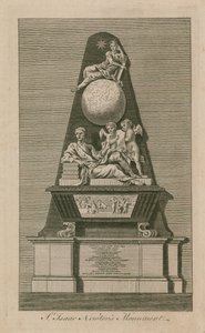 Monumento de Sir Isaac Newton na Abadia de Westminster de English School