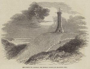 Monumento ao Almirante Sir Thomas Hardy, em Blagdon Hill (gravura) de English School