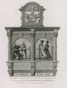 Monumento a Sir Andrew Judd, Xerife e Prefeito, em St Helens Bishopsgate, Londres de English School