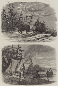 Moose-Hunting in Canada (gravura) de English School