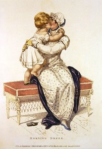 Vestido matinal, placa de moda do Ackermann