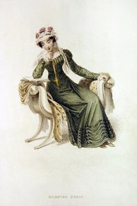 Vestido matinal, placa de moda do Ackermann