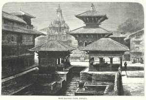 Most Sacred Tank, Nepaul (gravura) de English School