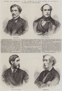 Os Movimentos e Secundários dos Endereços em ambas as Câmaras do Parlamento, em Resposta ao Discurso da Rainha (gravura) de English School