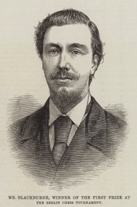 Sr. Blackburne, Vencedor do Primeiro Prémio no Torneio de Xadrez de Berlim (gravura) de English School