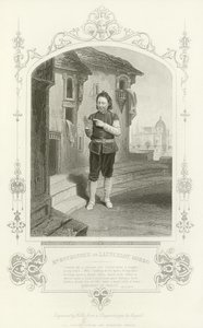 O Sr. Buckstone como Lancelot Gobbo, O Mercador de Veneza de English School