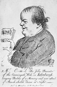 Sr. C-m-l o alegre apresentador do Canongate Kirk em Edimburgo, c.1781 (gravura) de English School