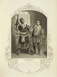 Sr. GV Brooke como Otelo e James Bennett como Iago, Ato III Cena 3, em Othello por William Shakespeare (1564-1616) de English School