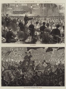 Sr. Gladstone em Leeds (gravura) de English School