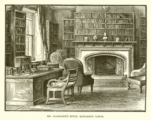 Mr. Gladstones Study, Castelo de Hawarden de English School