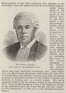 Sr. Gorell Barnes, Novo Juiz do Tribunal do Almirantado (gravura) de English School