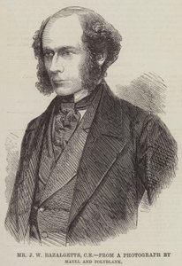 Sr. J W Bazalgette, CE (gravura) de English School
